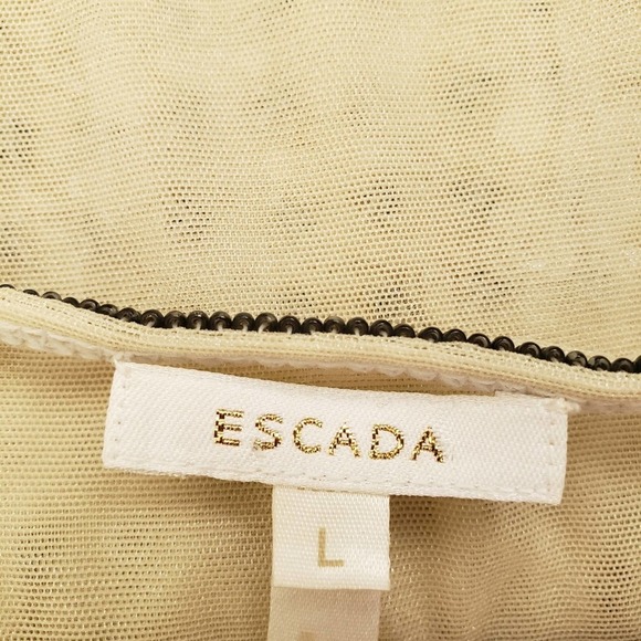 Sequined Shift Top by Escada. Gold & Grey / Tagged Large - Picture 6 of 8